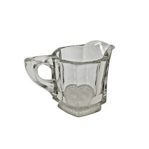 Antique Vintage Indiana Glass Clear Creamer 1920s Pressed Glass 3 1/2"H - Sugar